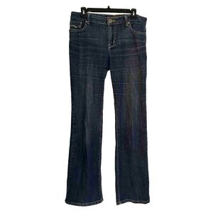 Y2K Baccini Sparkly Glitter Flare Blue Jeans Bell Bottom Denim Gold Size 8 2000s